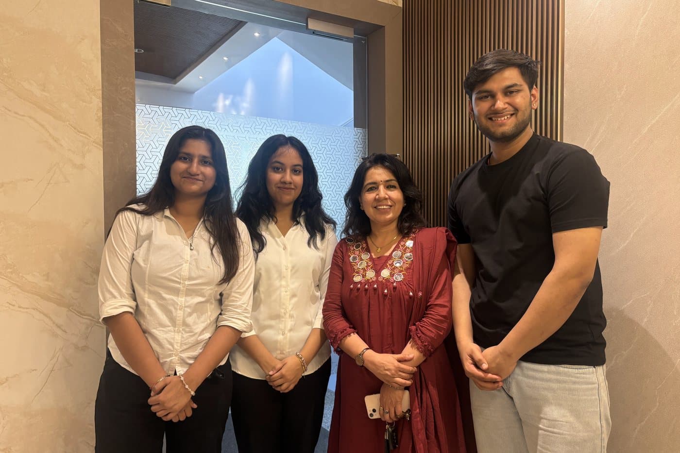 Four of the Cyber सारथी team together at the MeraPath office.